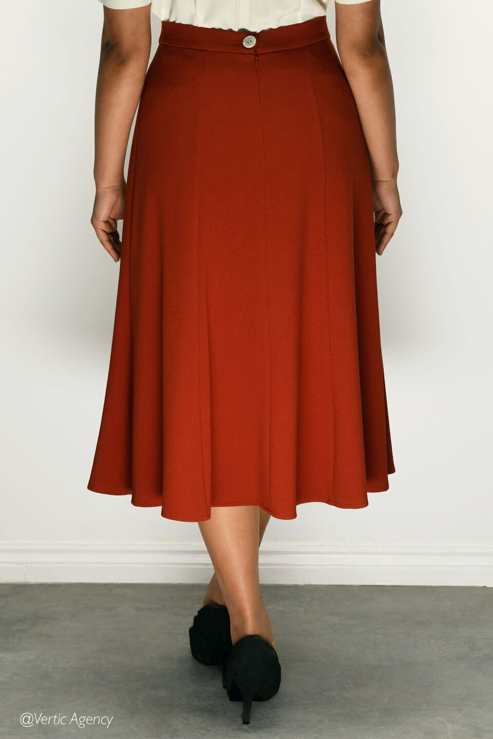 Bette Midi Skirt in Rust
